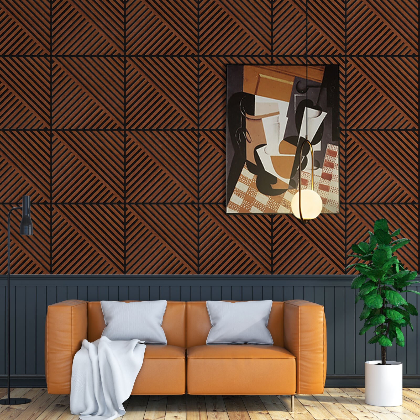MJ01TF36 Linear Panel in PVC Cherry — 24 in × 24 in