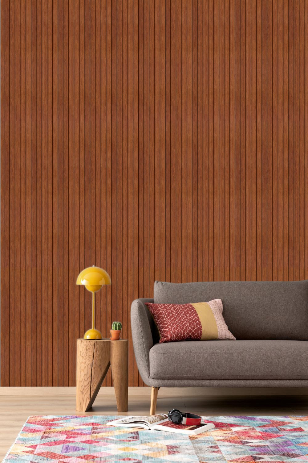 MJ02F03 Slat Wall Strip in PVC Cherry — 114 in × 6 in