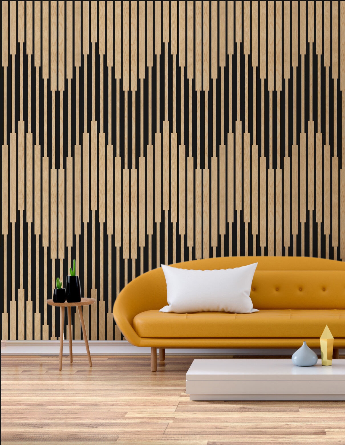 HJ01TF34 Detailed Slat Panel — White Oak acoustic wall panel