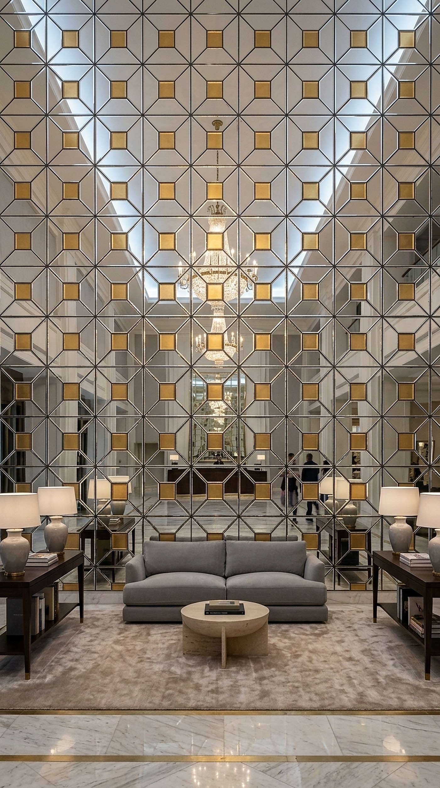 Silver + Gold Mosaic Mirror Panel — image 1 of 5