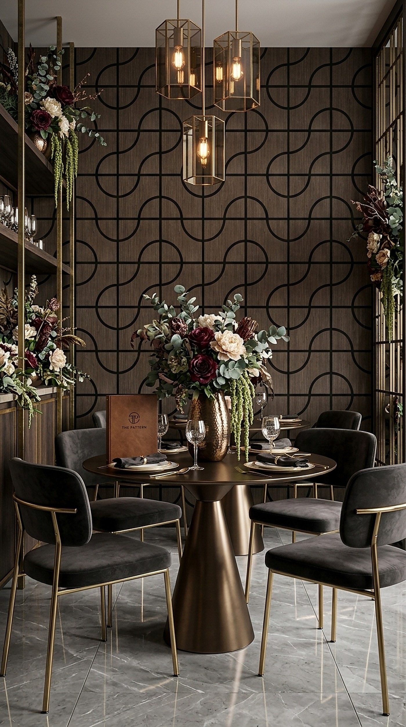 HJ01TQ16 Geometric Panel — Black Oak acoustic wall panel